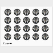 Sticker Rond Wolf Woodland Portrait inspirant (Feuille)