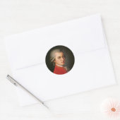 Sticker Rond Wolfgang Amadeus Mozart Portrait (Enveloppe)
