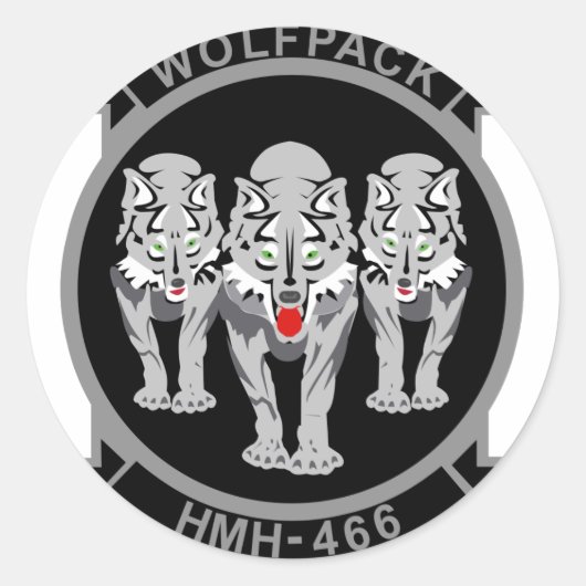 Sticker Rond Wolfpack HMH-466 (Devant)