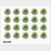 Sticker Rond Wombat de la Saint-Patrick (Feuille)