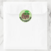 Sticker Rond Wombat de la Saint-Patrick (Sac)