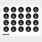 Sticker Rond Women Radiology Skeleton Christmas Tree Xray Tech (Feuille)