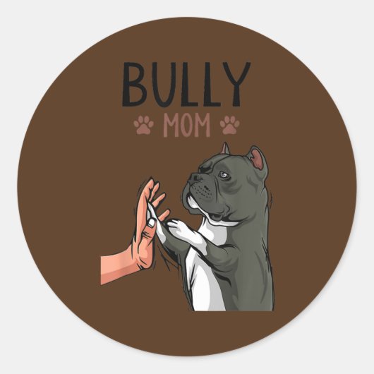 Sticker Rond Womens American Bully Mom Dog Mama Dog Holder  (Devant)