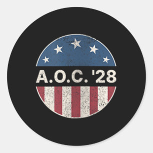 Sticker Rond Womens Aoc 2028 A.o.c. 2028 Pour Président America