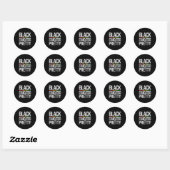Sticker Rond Womens Black Educated Pretty African American Bl (Feuille)