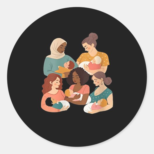Sticker Rond Womens Breastfeeding Lactation Consultant Birth Wo (Devant)