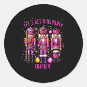 Sticker Rond Womens Christmas Crushing It Nutcracker - Funny Re (Devant)