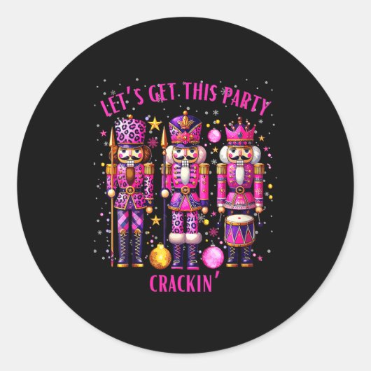 Sticker Rond Womens Christmas Crushing It Nutcracker - Funny Re (Devant)