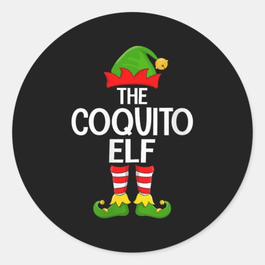 Sticker Rond Womens Coquito Elf Xmas Matching Family Elf Squad  (Devant)