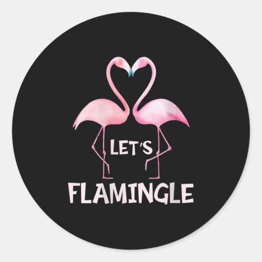 Sticker Rond Womens Cute Let's Flamingle Nk Flamingo Summer Lov (Devant)