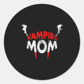 Sticker Rond Womens Funny Vamre Mom Halloween Party Costume (Devant)