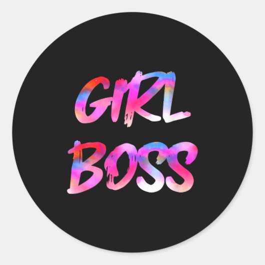 Sticker Rond Womens Girl Boss V-neck  (Devant)