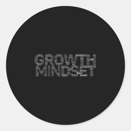 Sticker Rond Womens Growth Mindset Motivation And Insrational V (Devant)