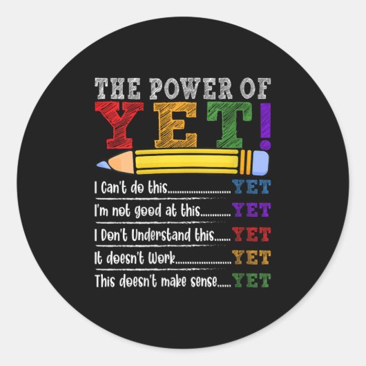 Sticker Rond Womens Growth Mindset Teacher Motivational Sitive  (Devant)