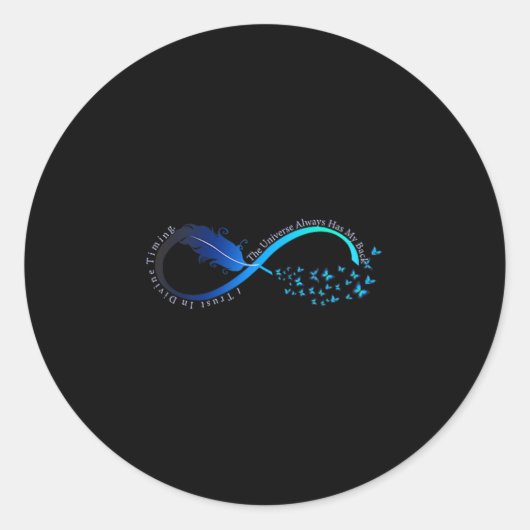 Sticker Rond Womens Infinity Symbol Retro Forever Sitivity Moti (Devant)