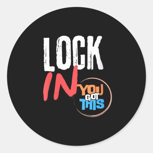 Sticker Rond Womens Lock In You Got This Teacher Testing Motiva (Devant)