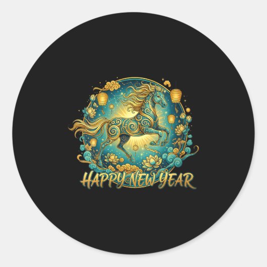 Sticker Rond Womens Lunar New Year Happy Chinese New Year Of Th (Devant)