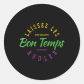 Sticker Rond Womens New Orleans Louisiana Mardi Gras Usa Souven (Devant)