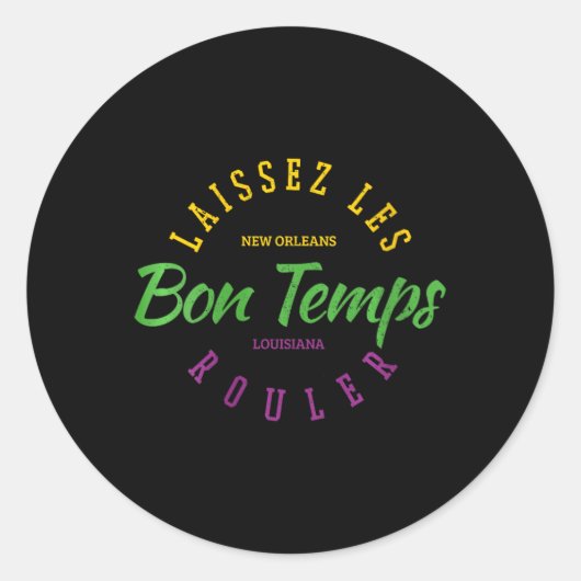 Sticker Rond Womens New Orleans Louisiana Mardi Gras Usa Souven (Devant)