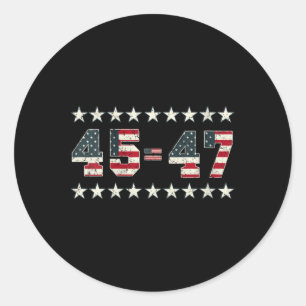Sticker Rond Womens Pro Trump 2024 45th Potus 45=47 Président 2