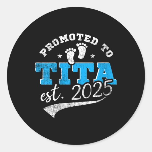 Sticker Rond Womens Promoted To Tita 2025 New Filino Aunt Vinta (Devant)