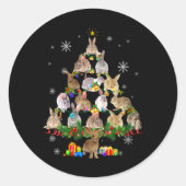 Sticker Rond Womens Rabbit Christmas Tree Snow Funny Rabbit Xma (Devant)