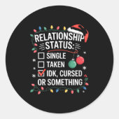 Sticker Rond Womens Single Taken Cursed Relationship Status Chr (Devant)