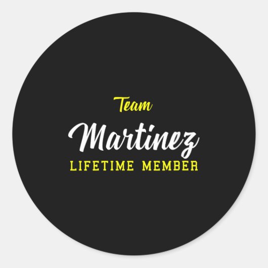 Sticker Rond Womens Team Martinez Lifetime Member Surname Birth (Devant)