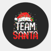 Sticker Rond Womens Team Santa Christmas Pajamas Matching Famil (Devant)