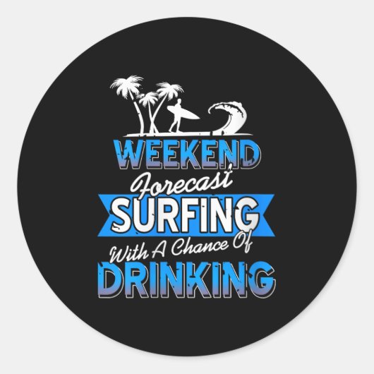 Sticker Rond Womens Weekend Prévision Chance De Surf Côtier (Devant)