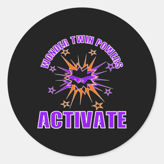 Sticker Rond Wonder Twin Powers Activer Identique Et Fraterna (Devant)