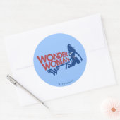 Sticker Rond Wonder Woman 75th Anniversary Red & Blue Logo (Enveloppe)