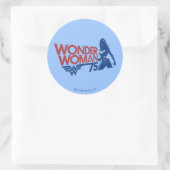 Sticker Rond Wonder Woman 75th Anniversary Red & Blue Logo (Sac)