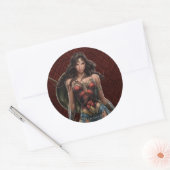 Sticker Rond Wonder Woman Battle-Ready Comic Art (Enveloppe)