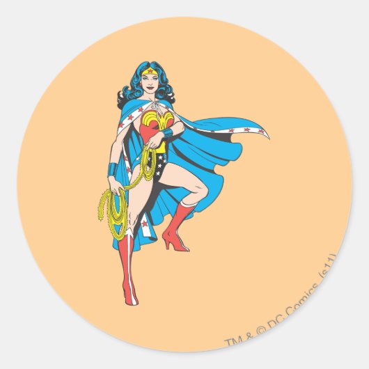 Sticker Rond Wonder Woman Cape (Devant)