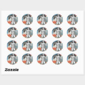 Sticker Rond Wonder Woman Collage 2 (Feuille)