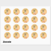 Sticker Rond Wonder Woman debout avec Lasso (Feuille)