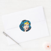 Sticker Rond Wonder Woman Face (Enveloppe)