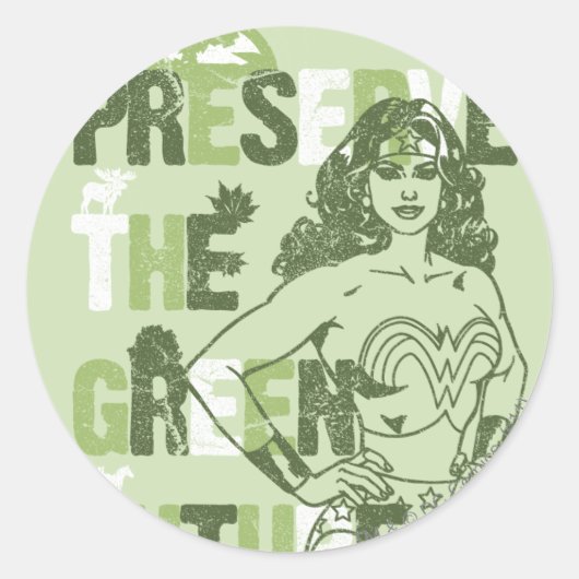 Sticker Rond Wonder Woman Green Future (Devant)