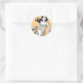 Sticker Rond Wonder Woman Lasso noir & blanc (Sac)