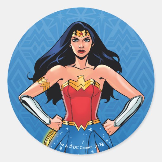 Sticker Rond Wonder Woman - Lutter Pour La Paix (Devant)