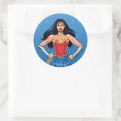 Sticker Rond Wonder Woman - Lutter Pour La Paix (Sac)