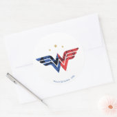 Sticker Rond Wonder Woman Moderne & Retro Reic Comic Overlay Lo (Enveloppe)