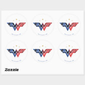 Sticker Rond Wonder Woman Moderne & Retro Reic Comic Overlay Lo (Feuille)
