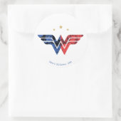 Sticker Rond Wonder Woman Moderne & Retro Reic Comic Overlay Lo (Sac)