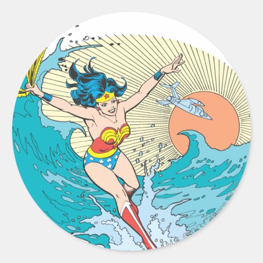 Sticker Rond Wonder Woman Ocean Sky (Devant)