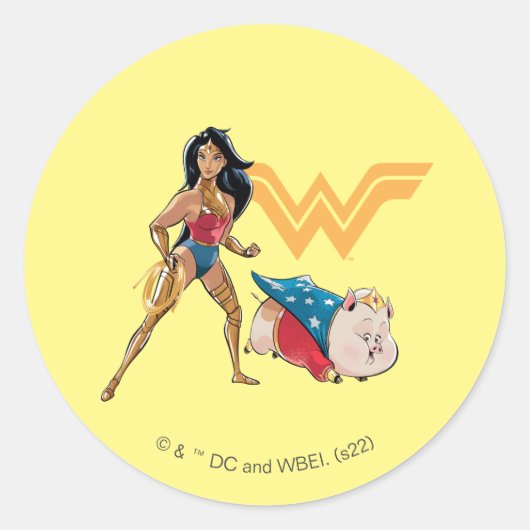 Sticker Rond Wonder Woman & PB (Devant)