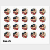 Sticker Rond Wonder Woman Portant Cape (Feuille)