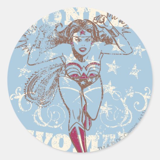 Sticker Rond Wonder Woman Pow (Devant)