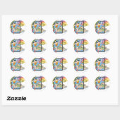 Sticker Rond Wonder Woman Rainbow (Feuille)
